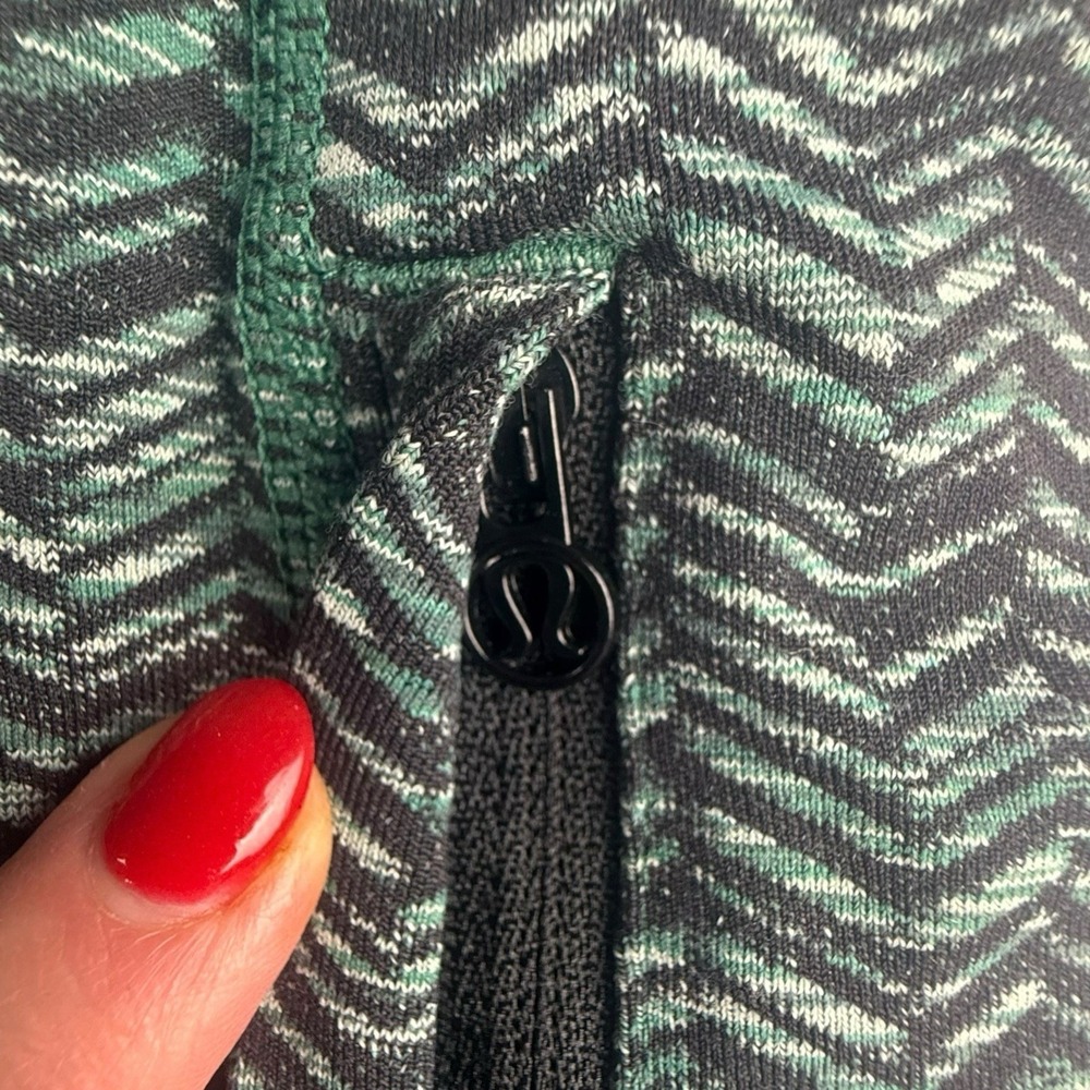 Lululemon Daily Practice Hooded Track Jacket Women's 4 Spacebone Green‎ Chevron - Picture 6 of 8